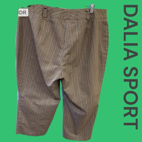 Dalia Sport beige, and grey striped capris - Picture 4 of 7